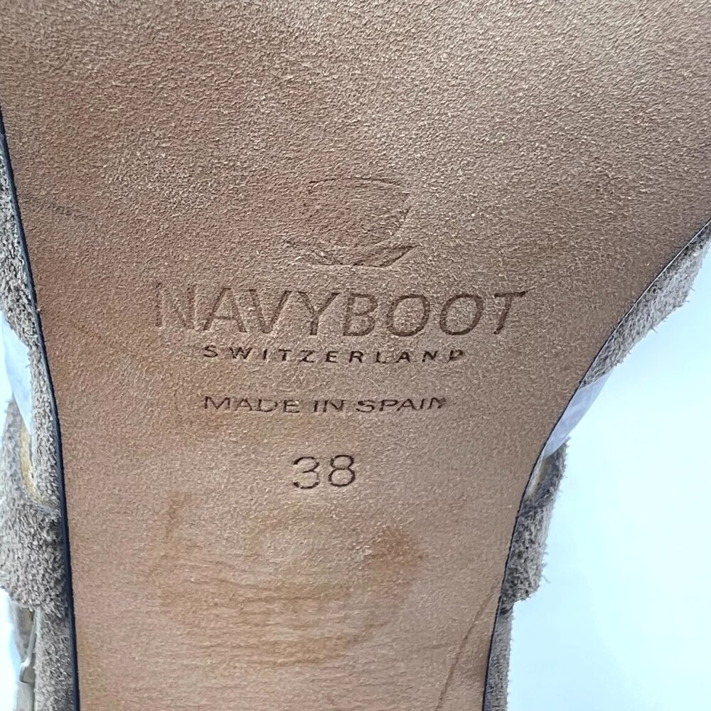 Navyboot Womens Size 38 EU Beige Greige Taupe Suede Leather Heels Shooties Shoes - Picture 10 of 11